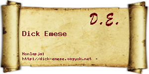 Dick Emese névjegykártya